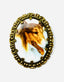 1930's German Made by Stern Brass Collie Portrait Brooch, 2"