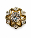 Banfi Italian Crystal Gold Metal Converitble Brooch/Pendant