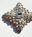 1990's KJ Lane Jackie O Cruciform Rhinestone Brooch, 3"