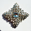 1990's KJ Lane Jackie O Cruciform Rhinestone Brooch, 3"