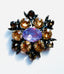 1950's Handmade Schreiner of NY Lavender & Yellow Flower Brooch, 2"