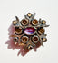 1950's Handmade Schreiner of NY Lavender & Yellow Flower Brooch, 2"