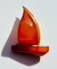 1960's Soviet Baltic Amber Sailboat Brooch, 1.5"