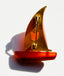 1960's Soviet Baltic Amber Sailboat Brooch, 1.5"