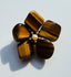 1950's Hubé Tiger's Eye Quartz Flower with Freshwater Pearl, 2"