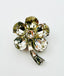 Vintage Signed Bogoff Rhinestone Floral Brooch
