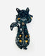 1950's Multi Color Rhinestone Cat Japanned Brooch