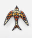 1950's Florenza Topaz Rhinestone Soaring Swallow Japanned Brooch