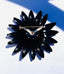 1960's Black Metal Flower Power Daisy Brooch, 3.125"