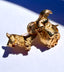 1960's-70's Gold Metal Bobble Head Scottish Terrier Brooch with Rhinestone Eyes & Ears
