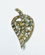 1950's Clear Rhinestone Leaf Brooch