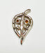 1950's Clear Rhinestone Leaf Brooch