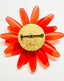 1960's Lucite Coral/Orange Atomic Flower Brooch