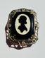 1930's Art Deco Celluloid and Glass Filligree with Black Cameo