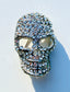 Mid 2000s McQueen Inspired Pave Rhinestone Skull Brooch