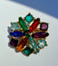 1950's Multicolor Jewel Flower Cluster Brooch
