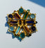 1950's Multicolor Jewel Flower Cluster Brooch
