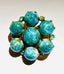 Mid 1940's Faux Turquoise Floral Brooch