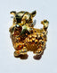 1960's Gold and Rhinestone Dog Brooch