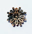 Mid Century Modern Red Pink Rhinestone Flower Brooch