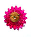 1960's German Bright Pink Lucite Layered Flower Brooch