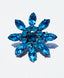 1950's Kennedy Era Aqua Blue Rhinestone Brooch