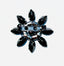 1950's Kennedy Era Aqua Blue Rhinestone Brooch