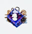 1940's Small Purple Lucite Carved Wireworks Cameo Brooch