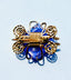 1940's Small Purple Lucite Carved Wireworks Cameo Brooch