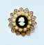 1960's/1970's Vintage Gold Tone Floral Cameo Brooch
