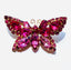 1950's Weiss Ombre Pink Rhinestone Butterfly Brooch