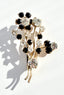 1950's Black and Gold Floral Bouqet Brooch