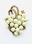 1950s Faux Pearl Cluster and Gold Metal Brooch