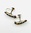 1950's Emerald Green Rhinestone Baguette Screwback Clip Earring, 1.75"