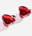 1940's Ruby Lucite Heart Clip On Earrings