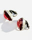 1940's Ruby Lucite Heart Clip On Earrings
