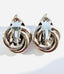 1980's Silvertone Chunky Knot Clip Earrings
