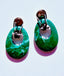 1970's Malachite and Sterling Silver French Clip Earring