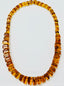 25" 1970's Honey Amber Cubed Lucite Graudated Necklace
