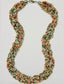 30" 1990's Vintage Hand Braided Seed Bead Necklace