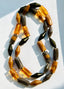 36" 1950's Faceted Amber Tone Gray Lucite Necklace