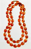 53" Vintage MCM Amber Beaded Necklace