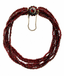 16" Victorian 1890-1910 Faceted Red Garnet Five Strand Necklace with Red Garnet and Pearl Fancy Clasp