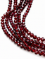 16" Victorian 1890-1910 Faceted Red Garnet Five Strand Necklace with Red Garnet and Pearl Fancy Clasp