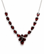 18" 1990's Vintage Sterling Silver Red Garnet Necklace