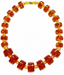 26" 1960s Vintage Chunky Amber Lucite Beaded Necklace