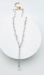 18" AAA Clear Herkimer Faceted Diamond Y Necklace with Gold Fill Clasp