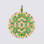Emerald Multicolor Sapphire Diamond Pendant with Gold Vermeil