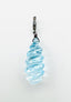 AAA Carved Swirl Blue Topaz Pendant with Sterling Silver Bail, 1.5"